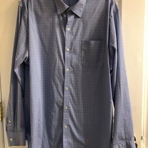 Van Heusen XL blue and white windowpane shirt